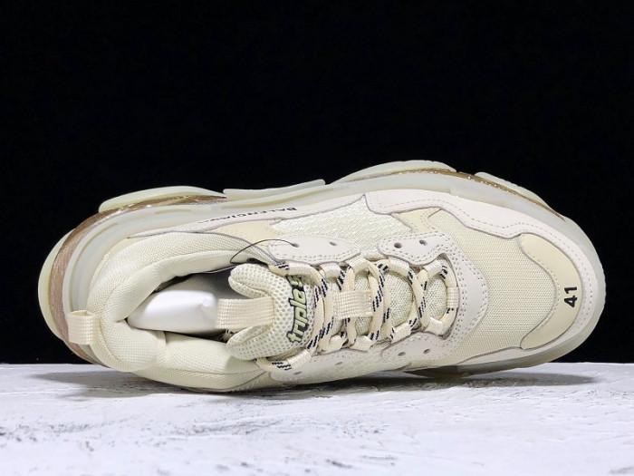 bl triple s trainers clear sole gold and white 541624 w09o1 9005