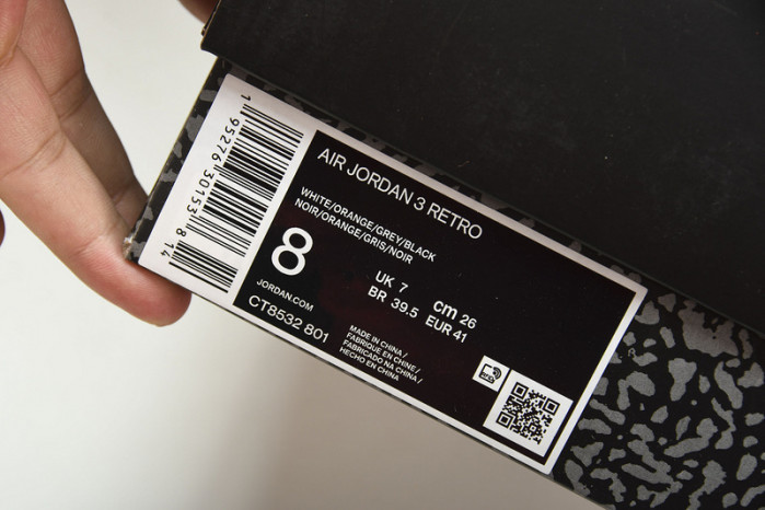 air jordan 3 retro "orange" ct8532-801